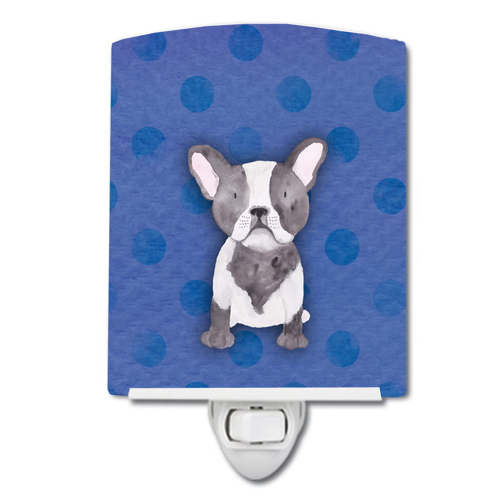French Bulldog Polkadot Watercolor Ceramic Night Light