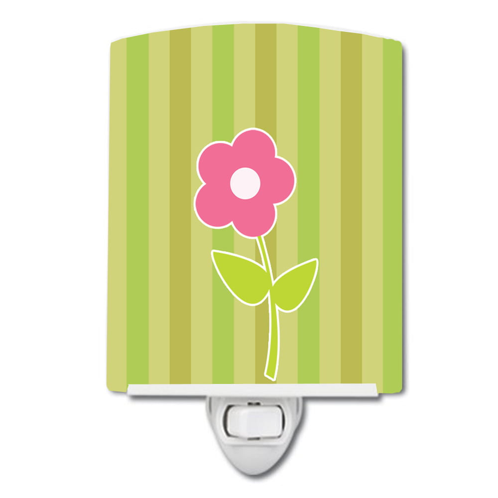 BB8594CNL Flower on Stripes Ceramic Night Light