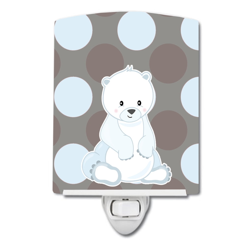 Bear on Polkadots Ceramic Night Light