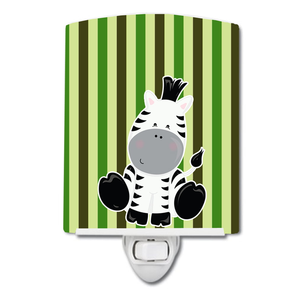 BB8607CNL Zebra on Stripes Ceramic Night Light