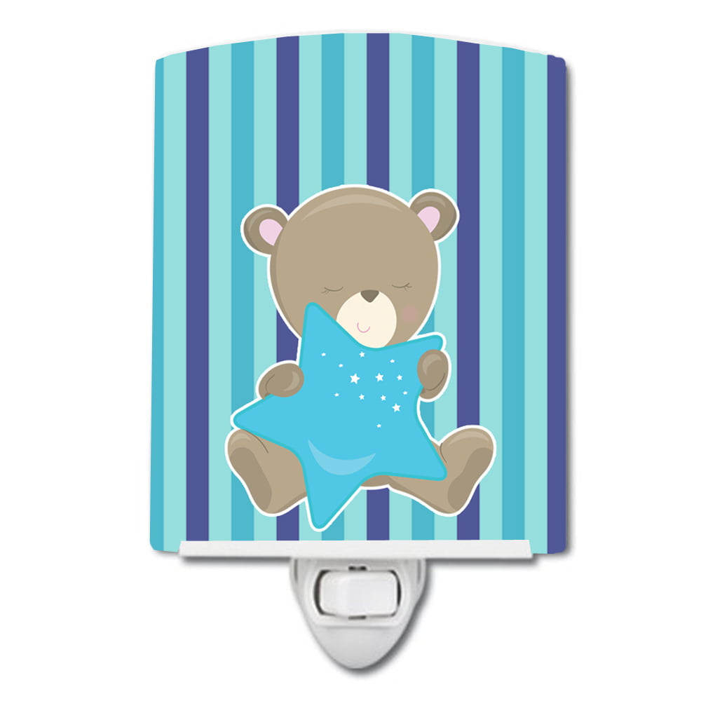 Baby Boy Bear with Star Ceramic Night Light