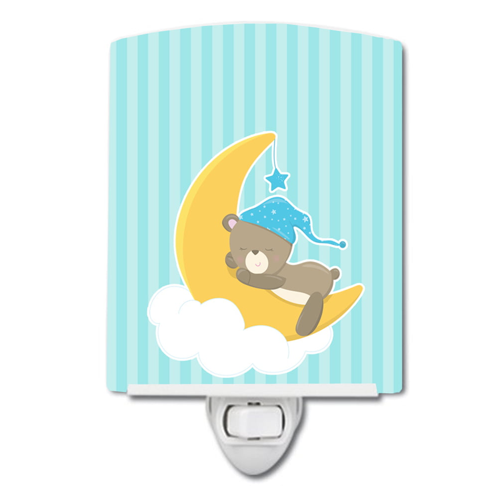 BB8616CNL Baby Boy Bear Sleeping Ceramic Night Light
