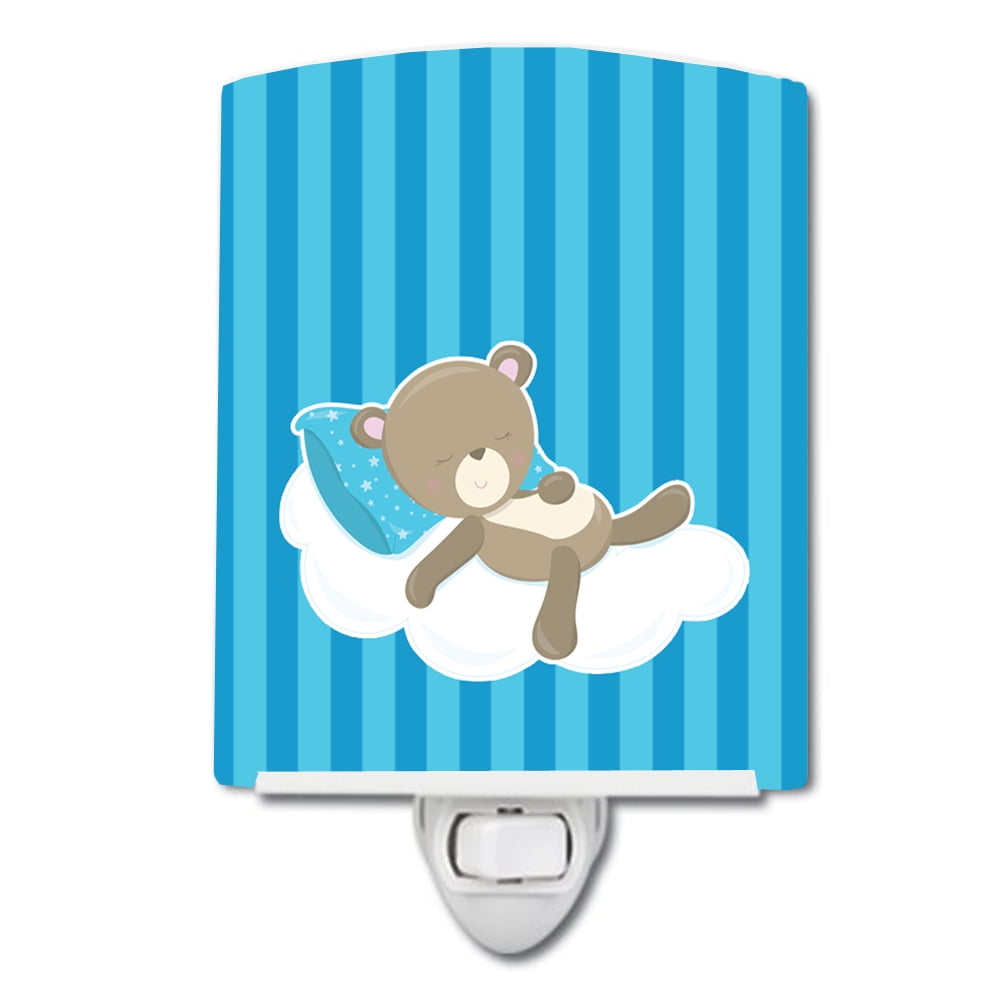 Baby Boy Bear on Cloud Ceramic Night Light