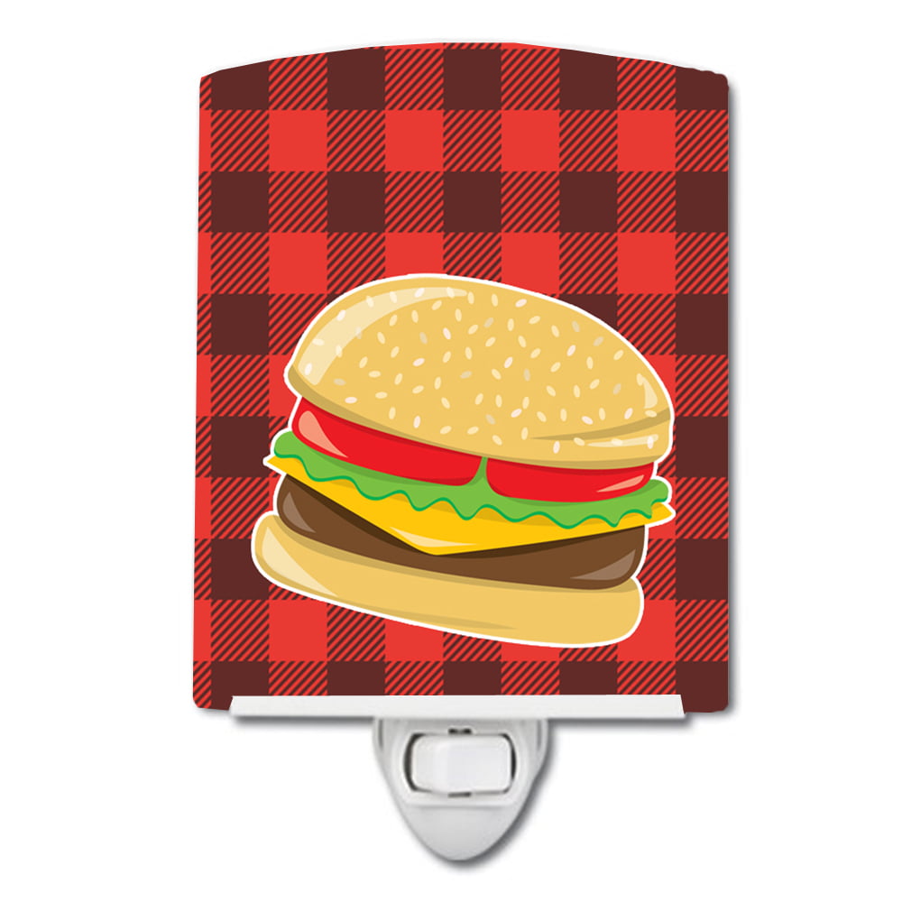 BB8629CNL Backyard BBQ Hamburger Ceramic Night Light