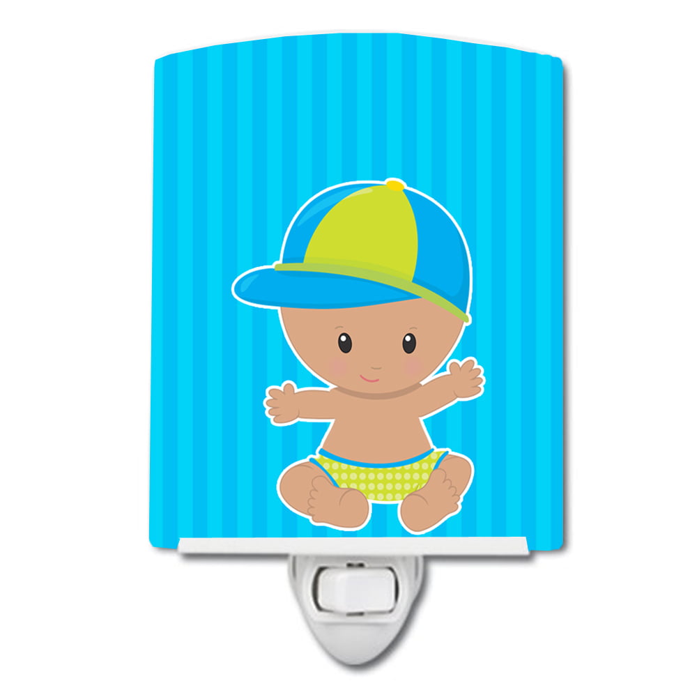 Beach Baby Boy with Hat Ceramic Night Light