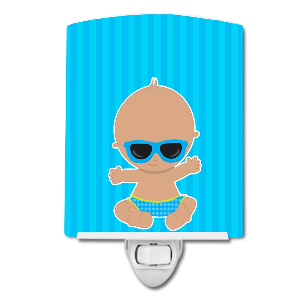 Beach Baby Boy Sunglasses Ceramic Night Light