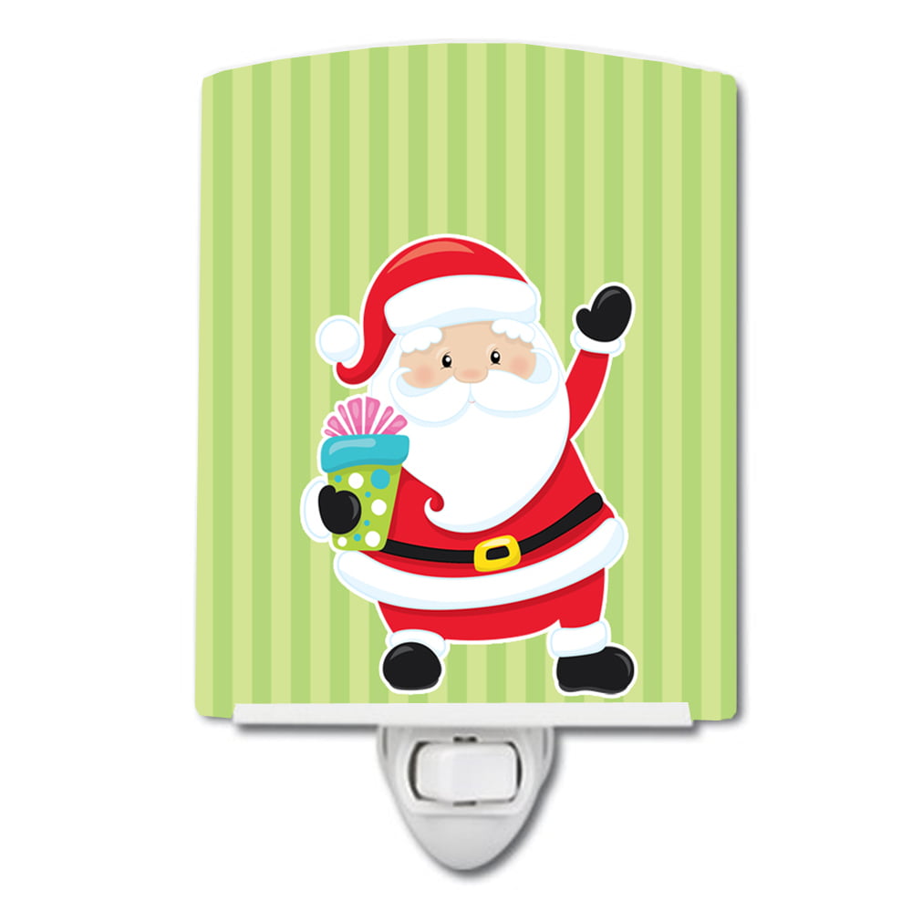 Christmas Santa Claus & Stripes Ceramic Night Light