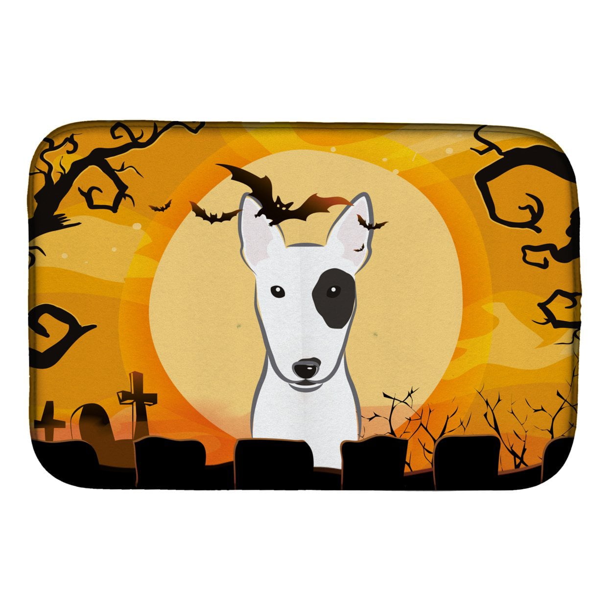 BB1767DDM Halloween Bull Terrier Dish Drying Mat