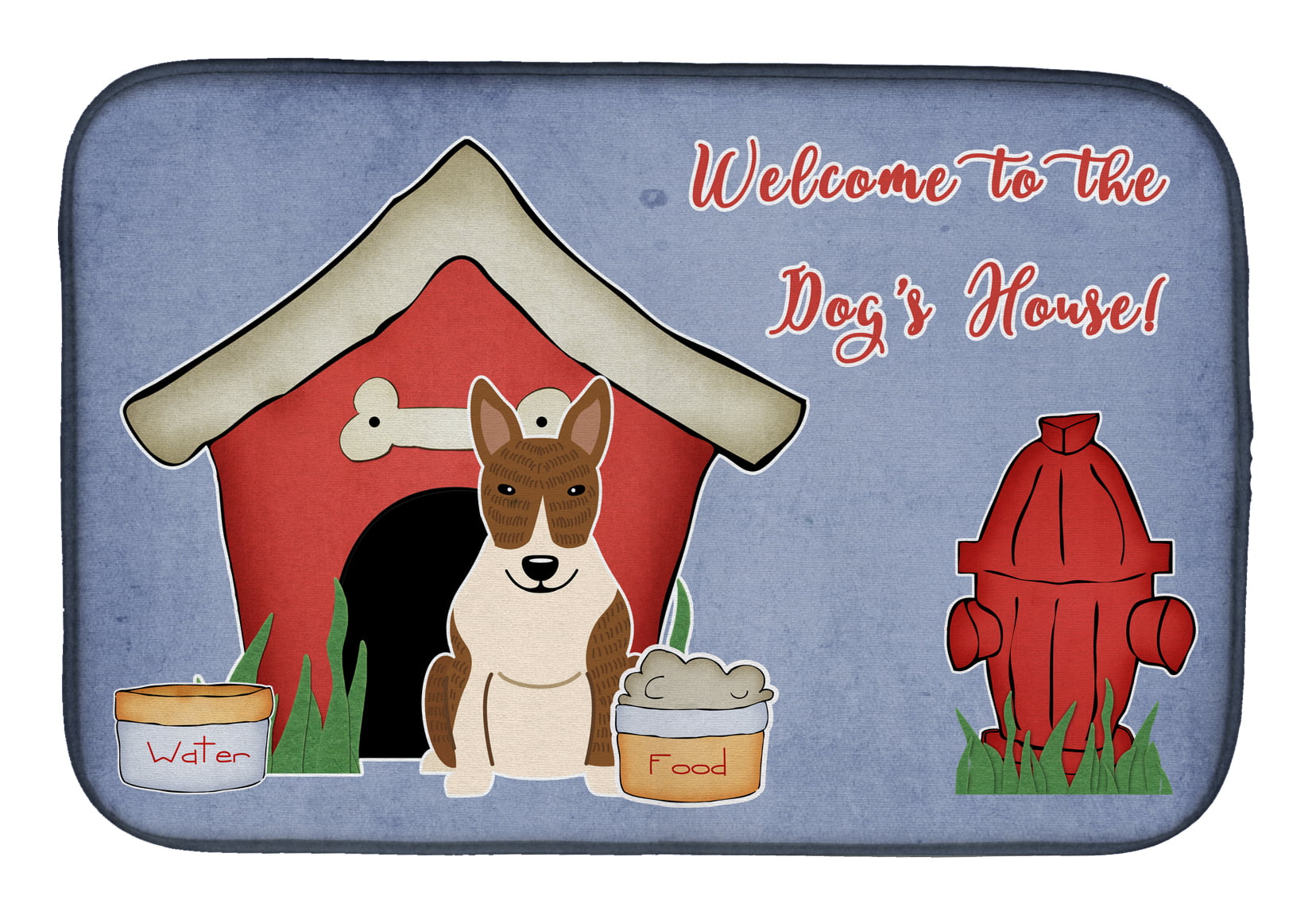 Dog House Collection Bull Terrier Brindle Dish Drying Mat