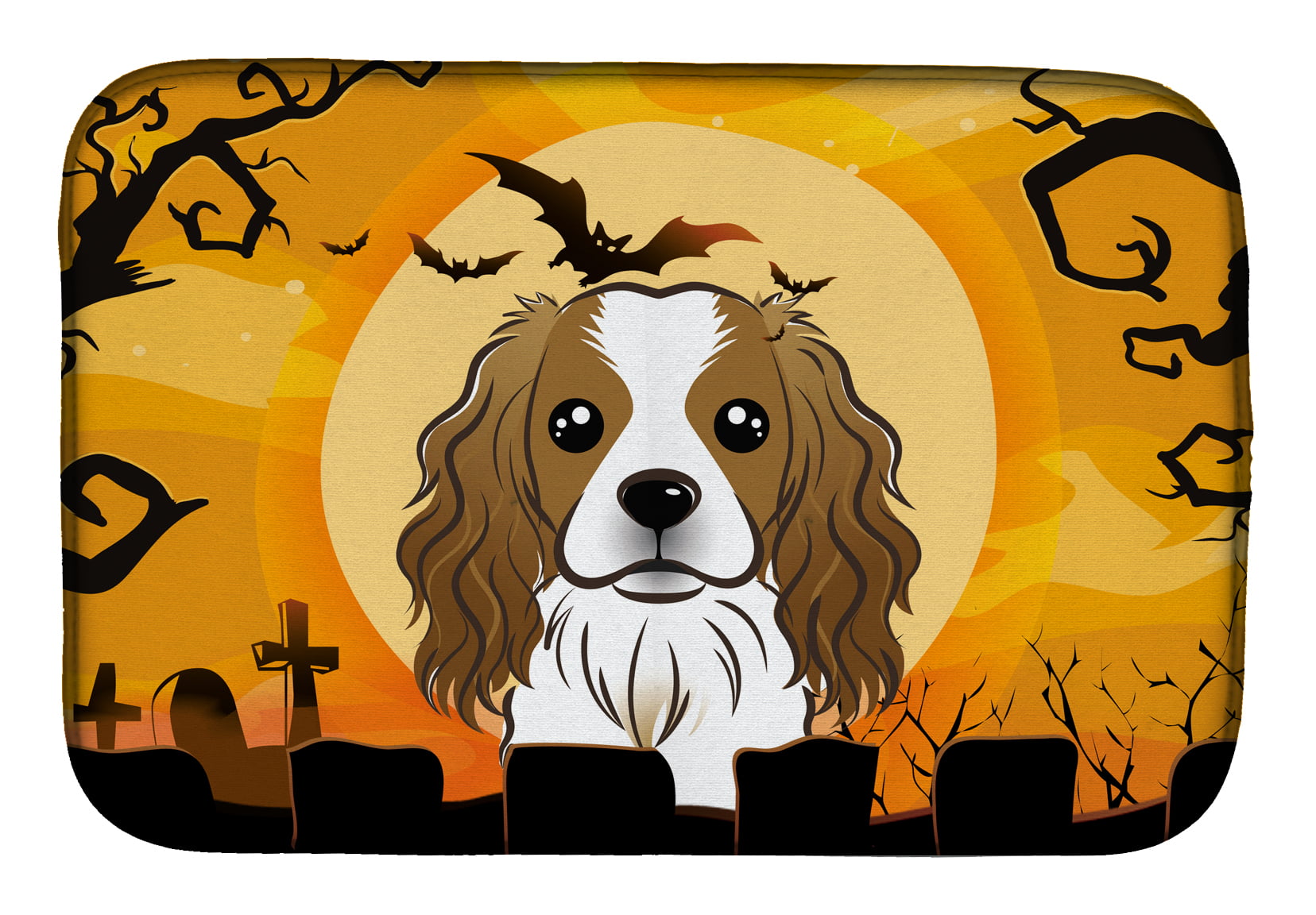BB1782DDM Halloween Cavalier Spaniel Dish Drying Mat
