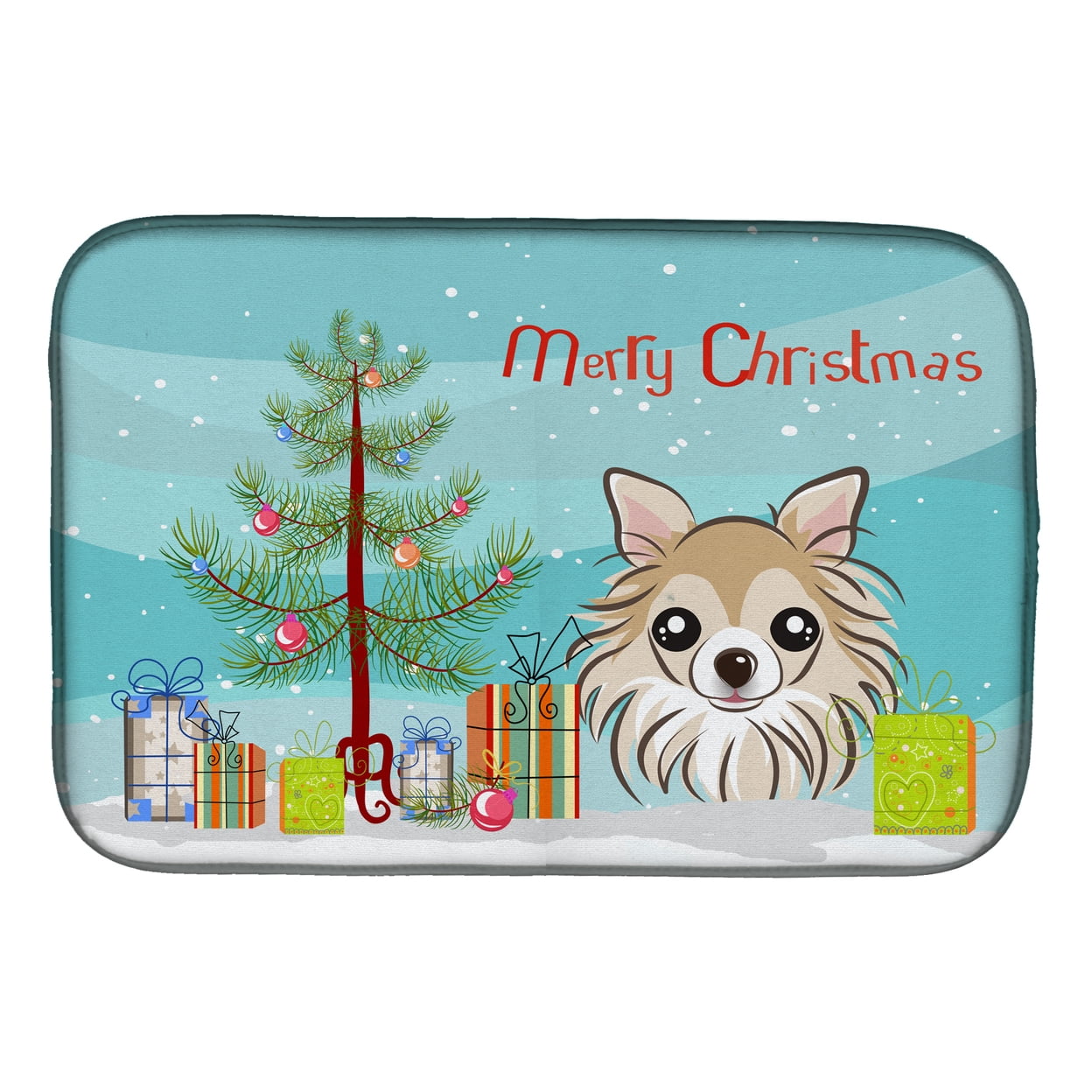 Christmas Tree & Chihuahua Dish Drying Mat