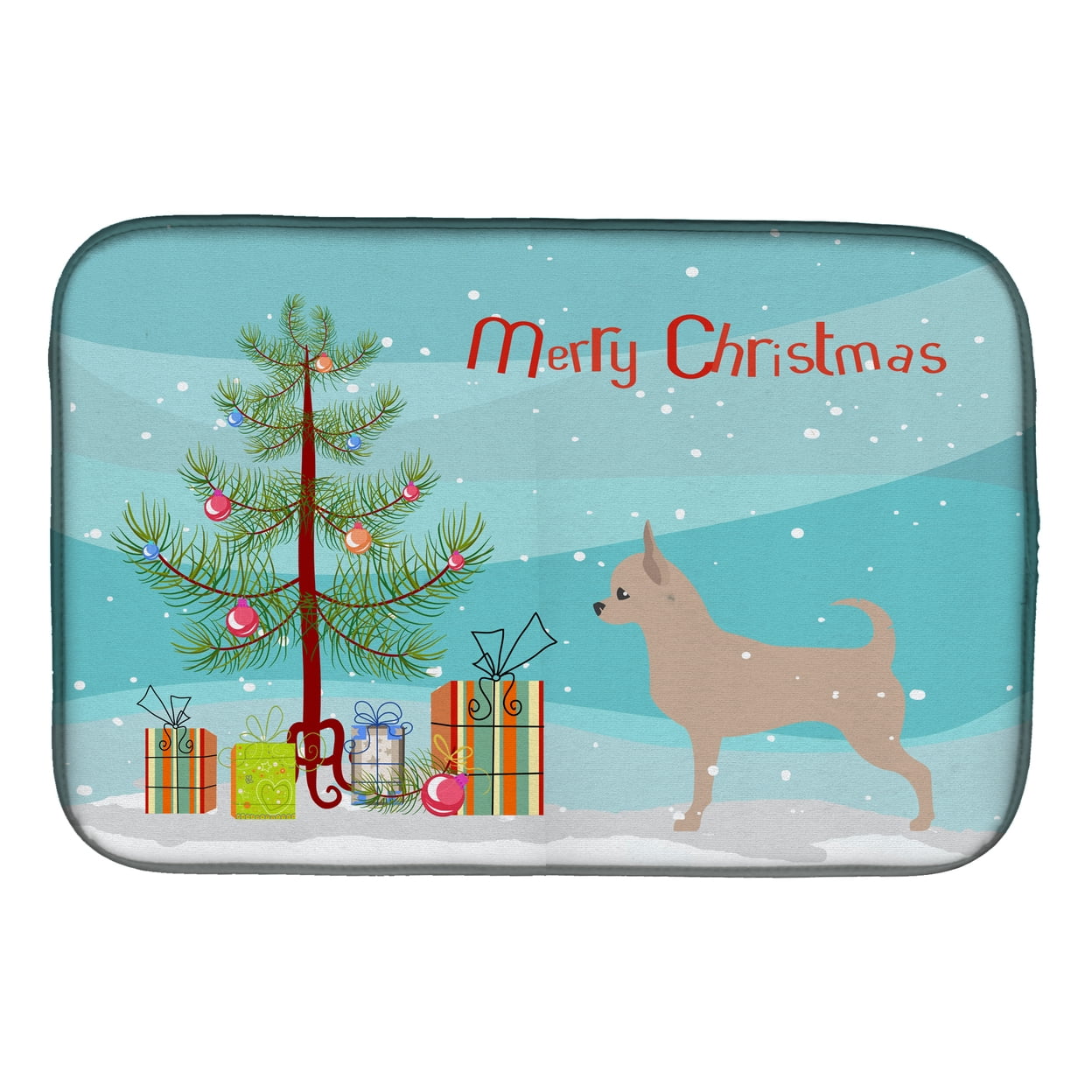 BB2968DDM Chihuahua Merry Christmas Tree Dish Drying Mat