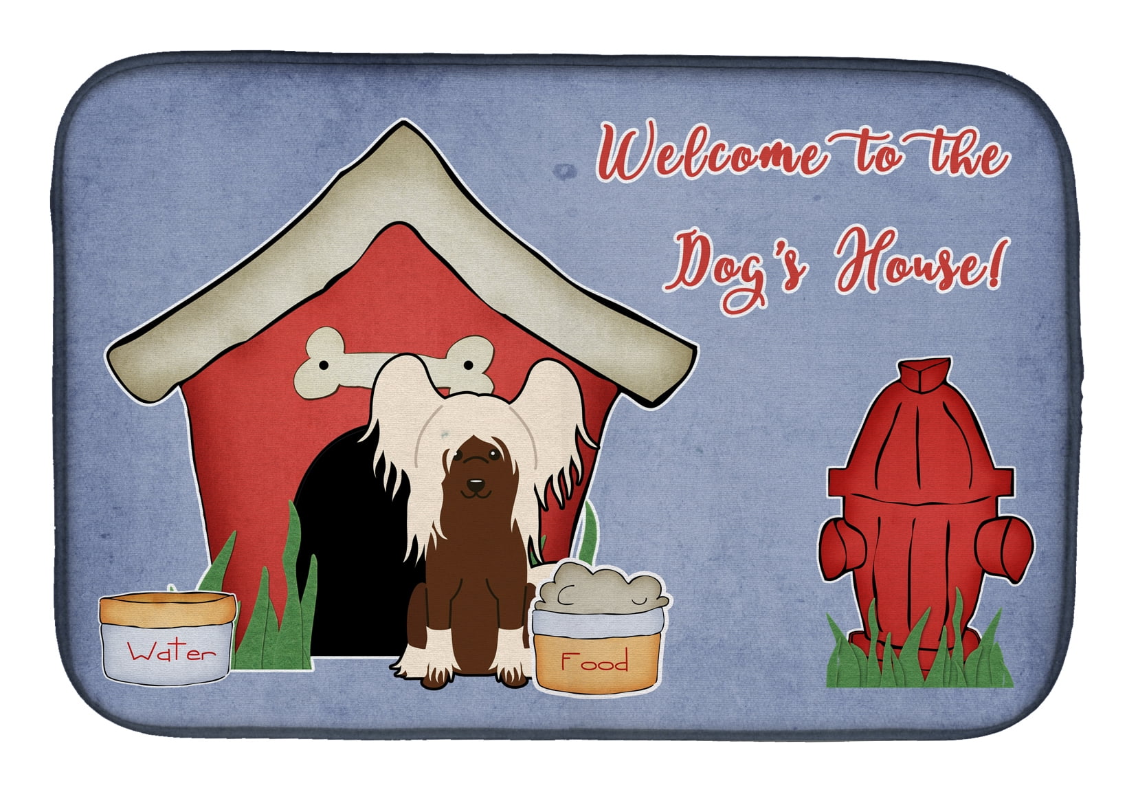Dog House Collection Chinese Crested Cream Dish Drying Mat