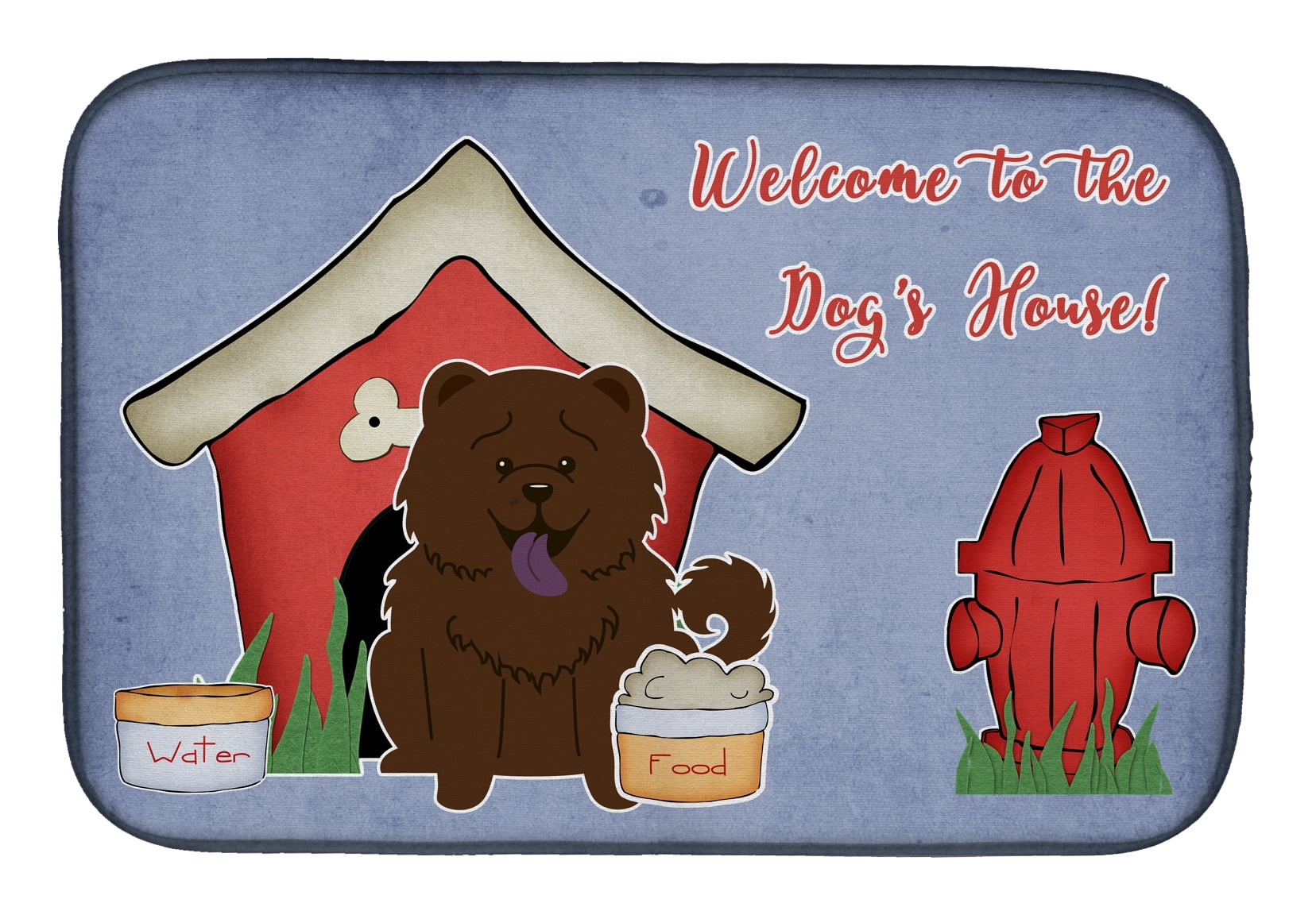 Dog House Collection Chow Chow Chocolate Dish Drying Mat