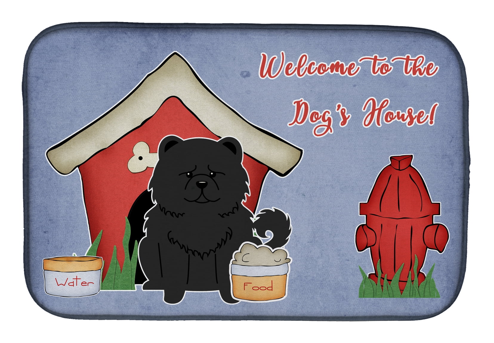 BB2897DDM Dog House Collection Chow Chow Black Dish Drying Mat