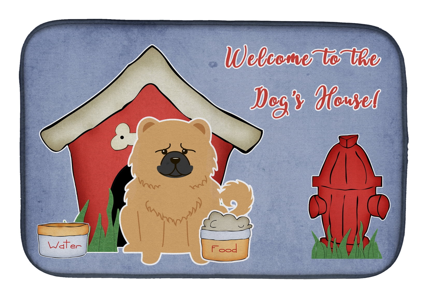 Dog House Collection Chow Chow Cream Dish Drying Mat