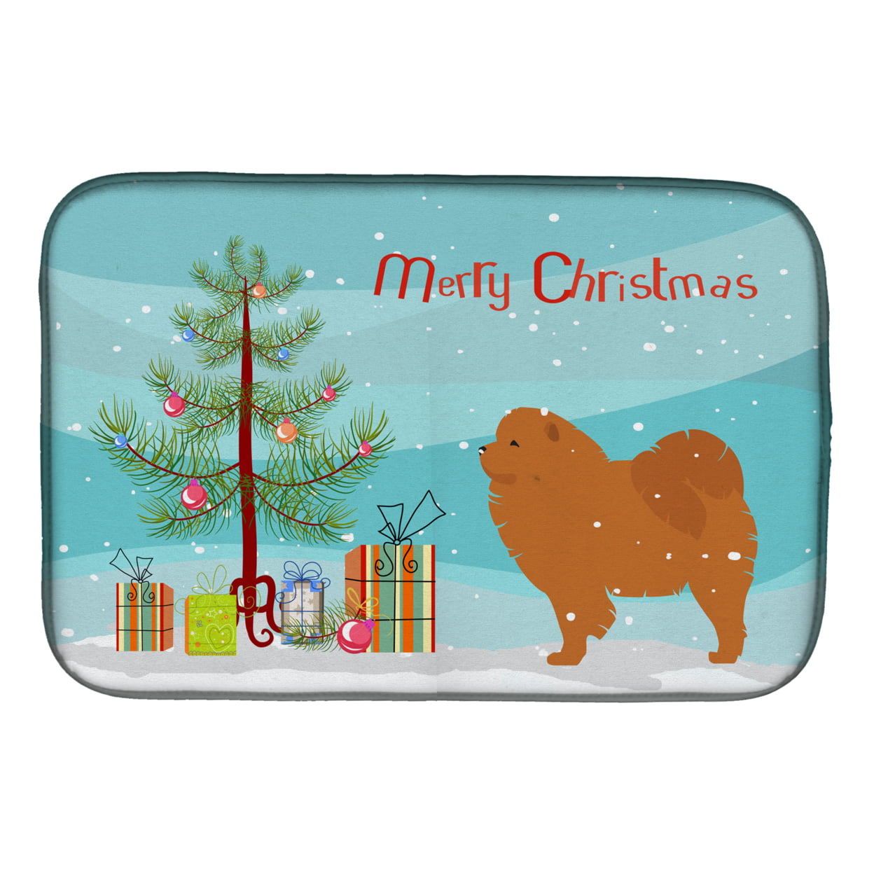BB2969DDM Chow Chow Merry Christmas Tree Dish Drying Mat