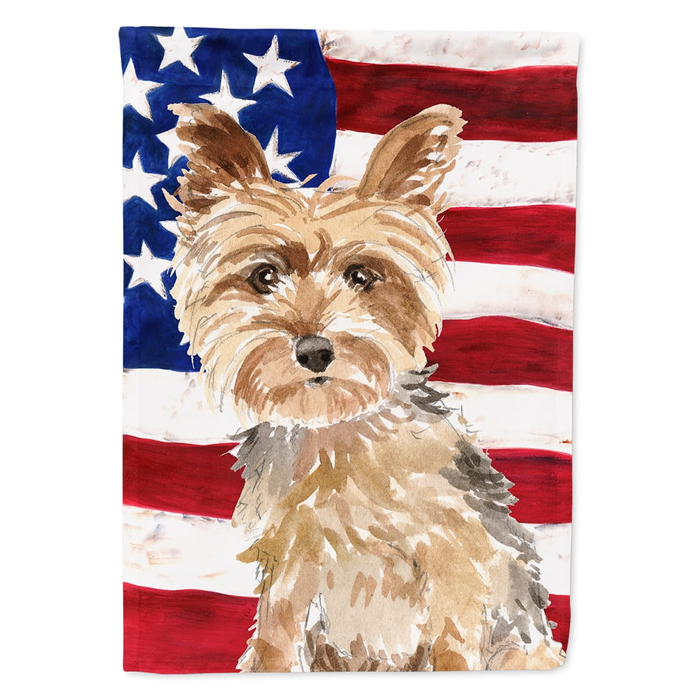 CK1706CHF Patriotic USA Fox Terrier Flag Canvas House Size