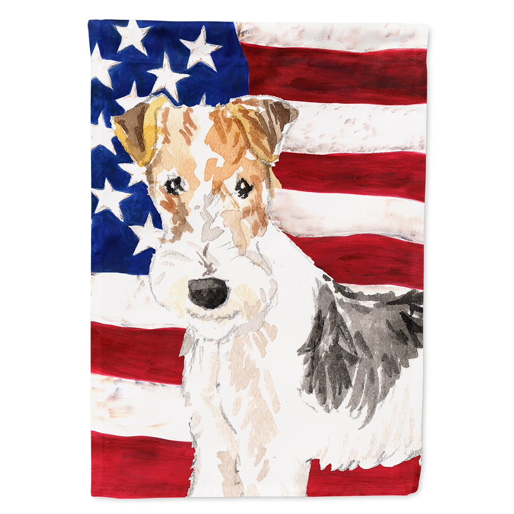 CK1707CHF Patriotic USA Yorkie Yorkshire Terrier Flag Canvas House Size