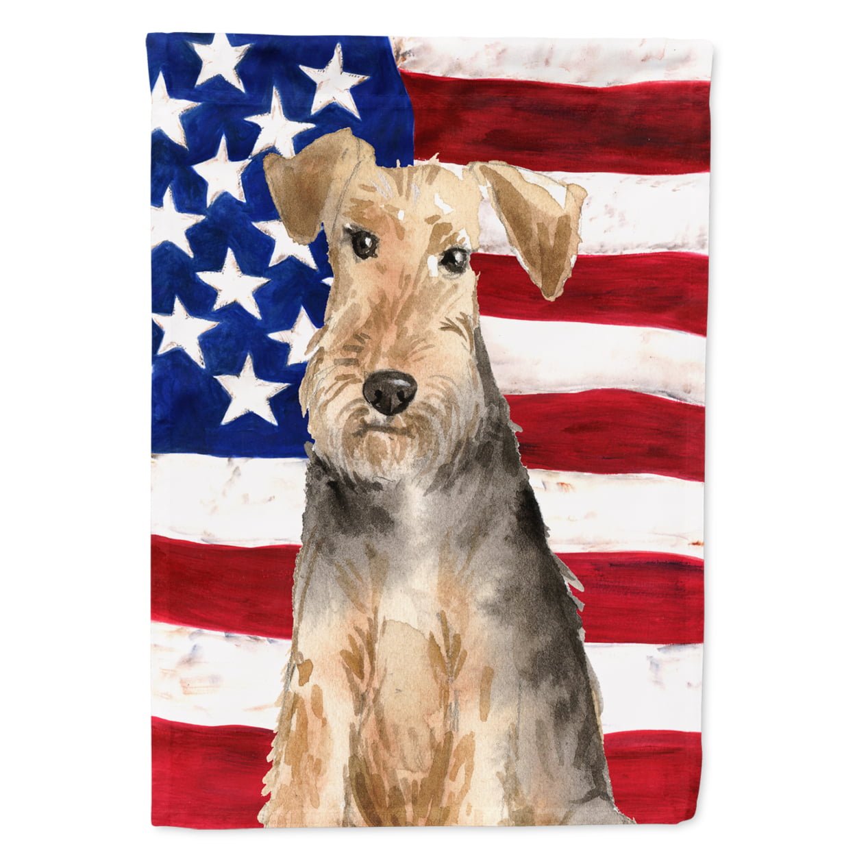 CK1710CHF Patriotic USA Welsh Terrier Flag Canvas House Size