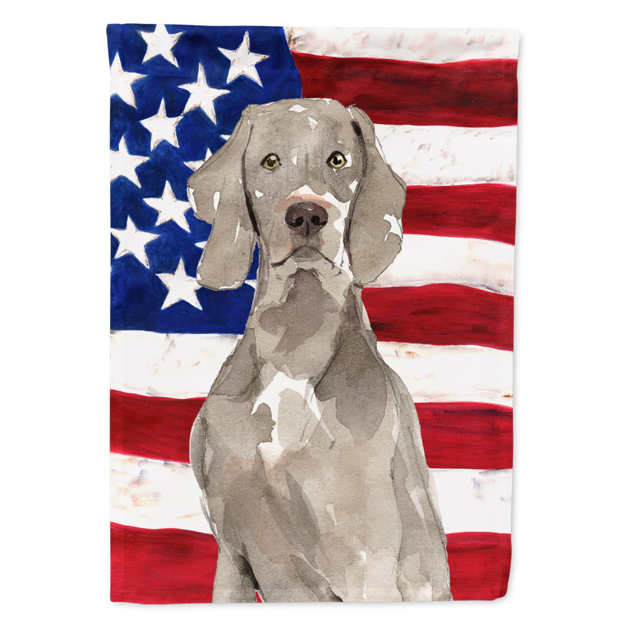 CK1711CHF Patriotic USA Weimaraner Flag Canvas House Size