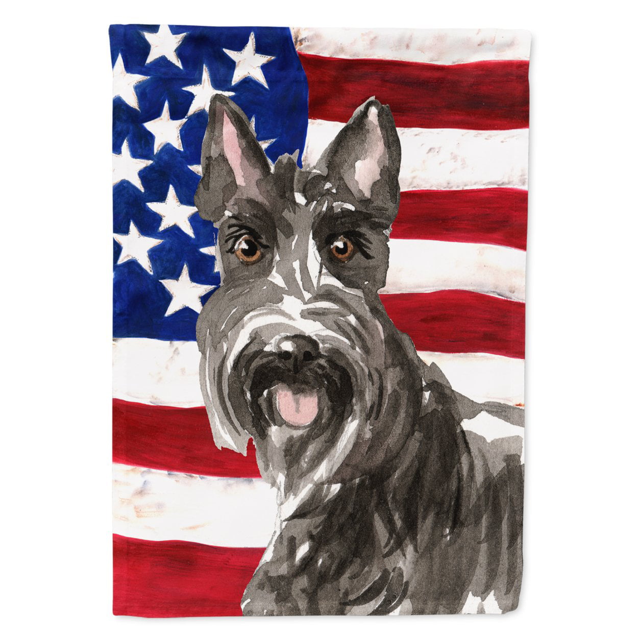 CK1717CHF Patriotic USA Scottish Terrier Flag Canvas House Size