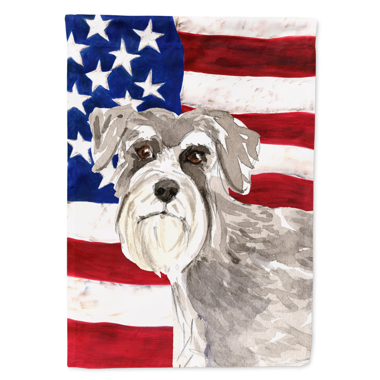 CK1718CHF Patriotic USA Schnauzer No.1 Flag Canvas House Size