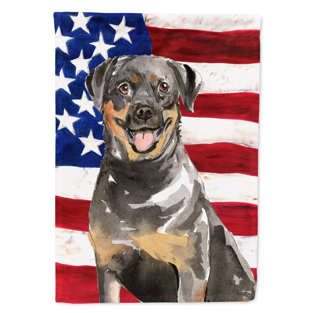 CK1720CHF Patriotic USA Rottweiler Flag Canvas House Size