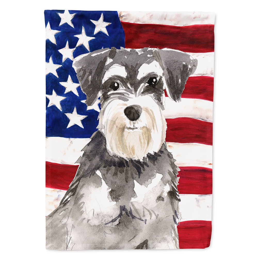 CK1722CHF Patriotic USA Schnauzer No.2 Flag Canvas House Size