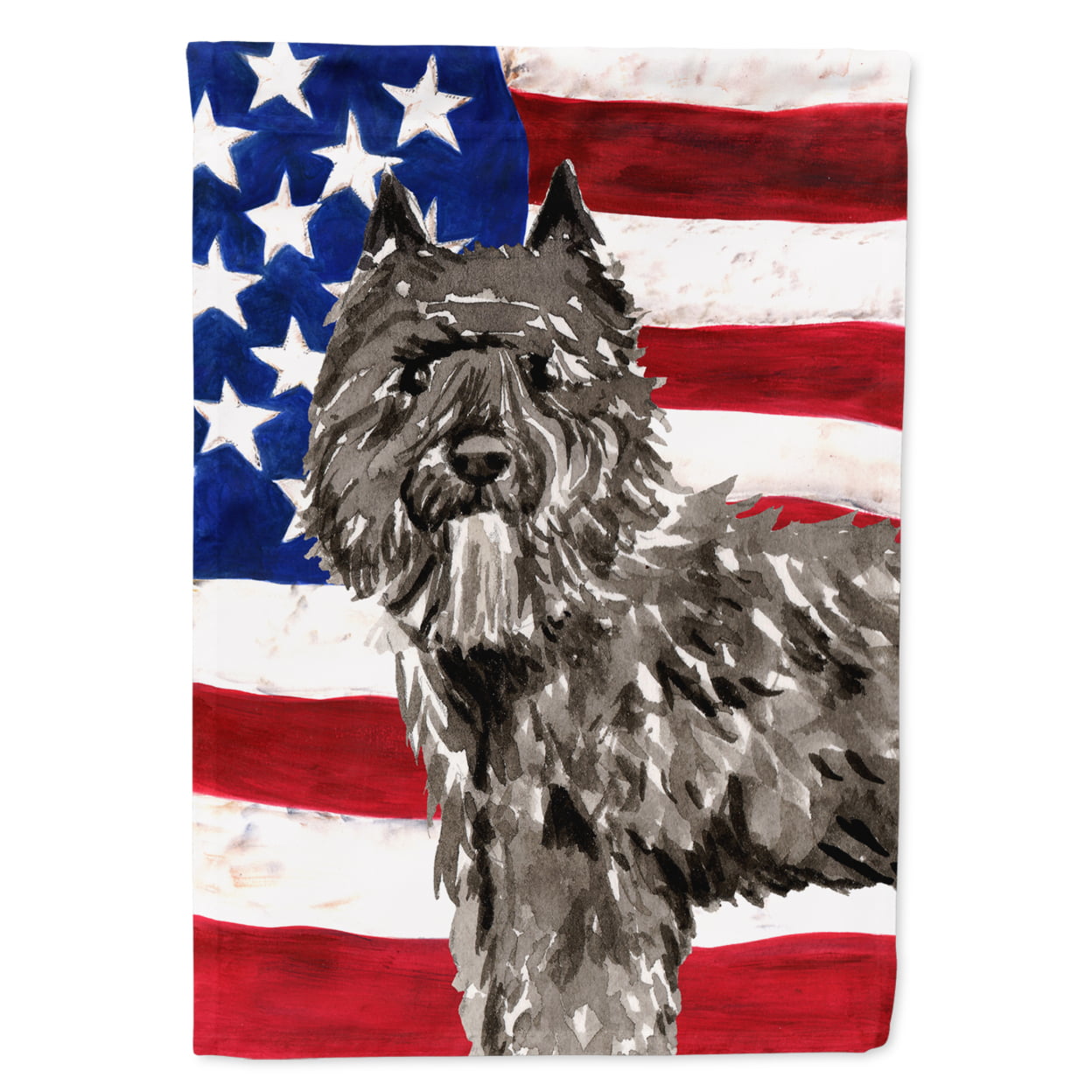 CK1737CHF Patriotic USA Bouvier Des Flandres Flag Canvas House Size