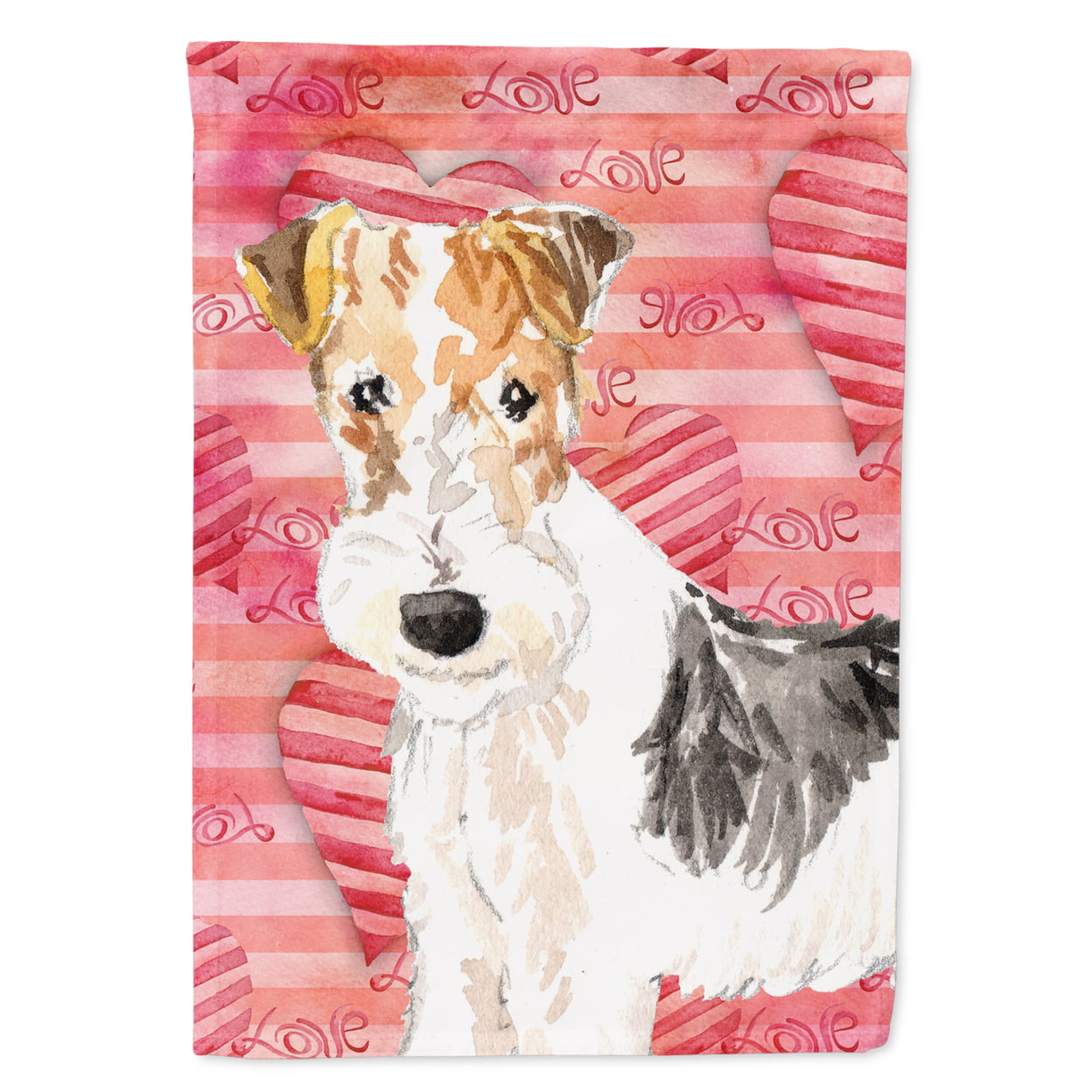 Love a Fox Terrier Flag Canvas House Size