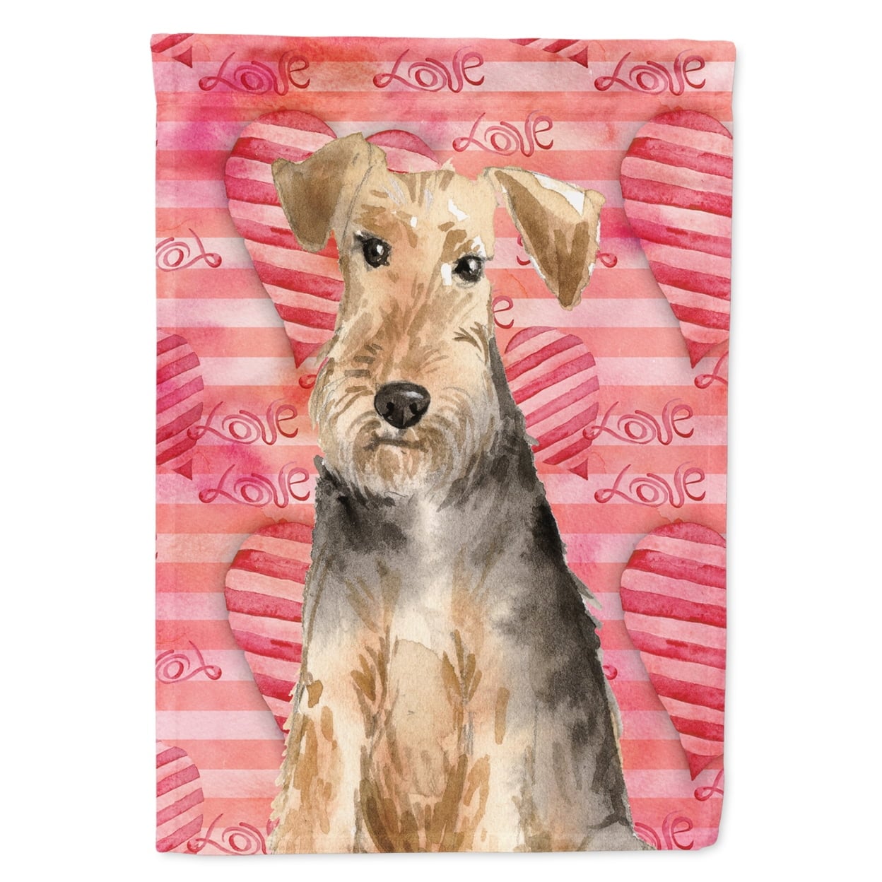 Love a Welsh Terrier Flag Canvas House Size