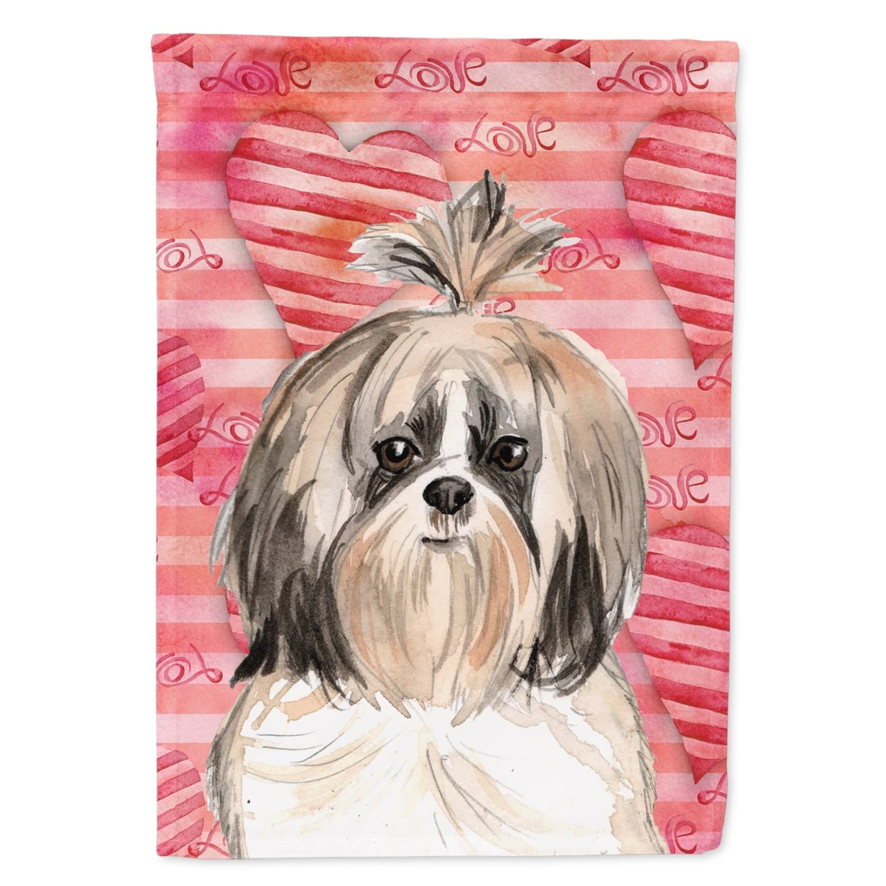 Love a Shih Tzu Flag Canvas House Size