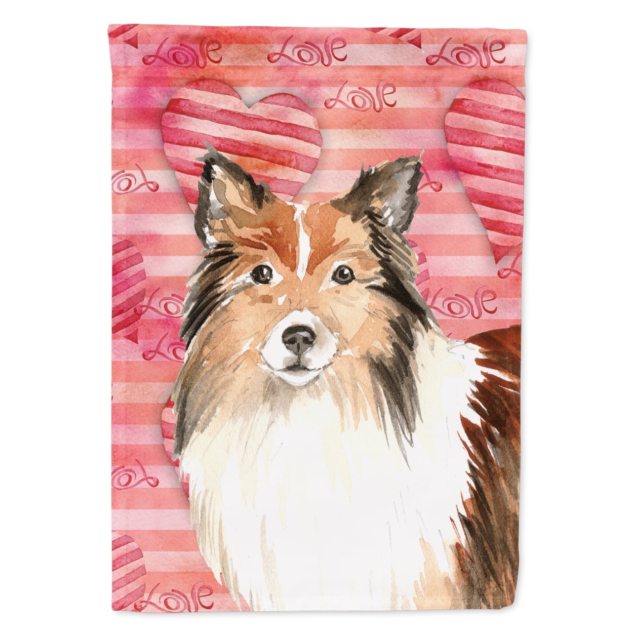Love a Sheltie Flag Canvas House Size
