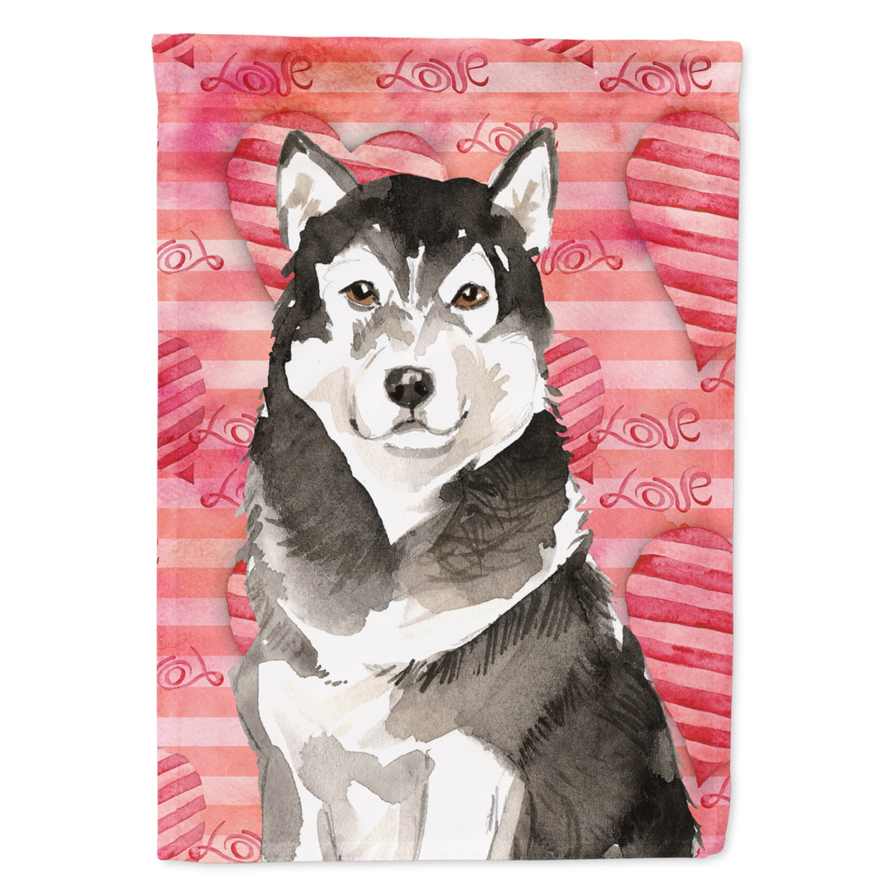Love a Alaskan Malamute Flag Canvas House Size