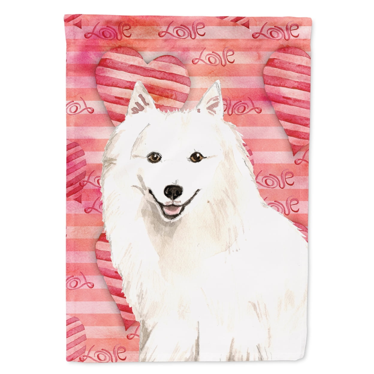 Love a Japanese Spitz Flag Canvas House Size