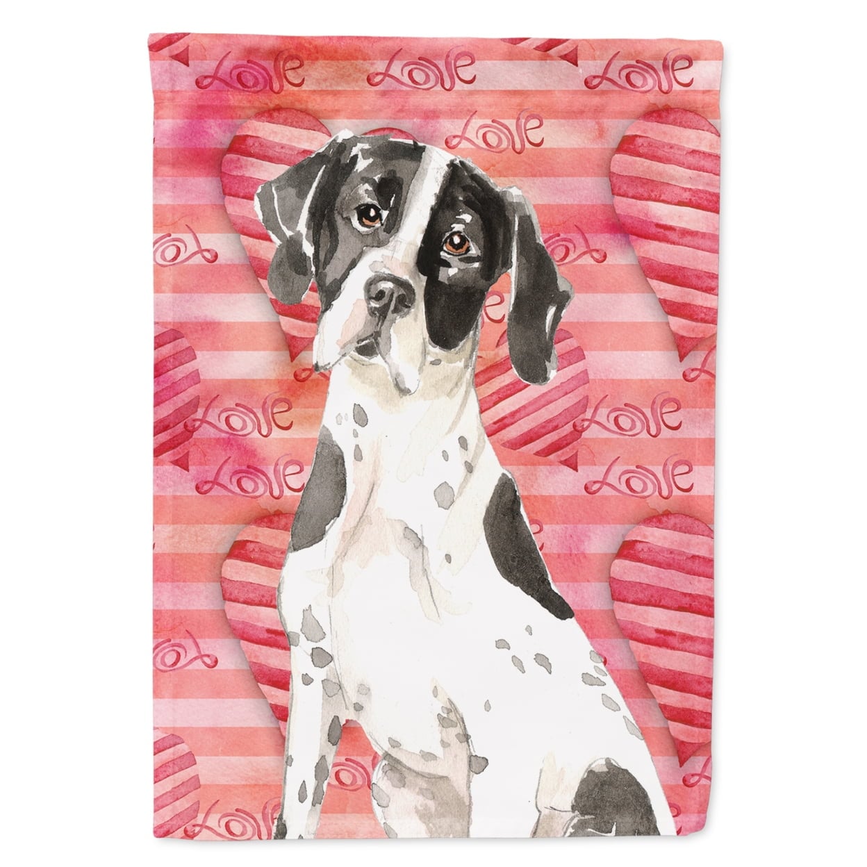 Love a English Pointer Flag Canvas House Size