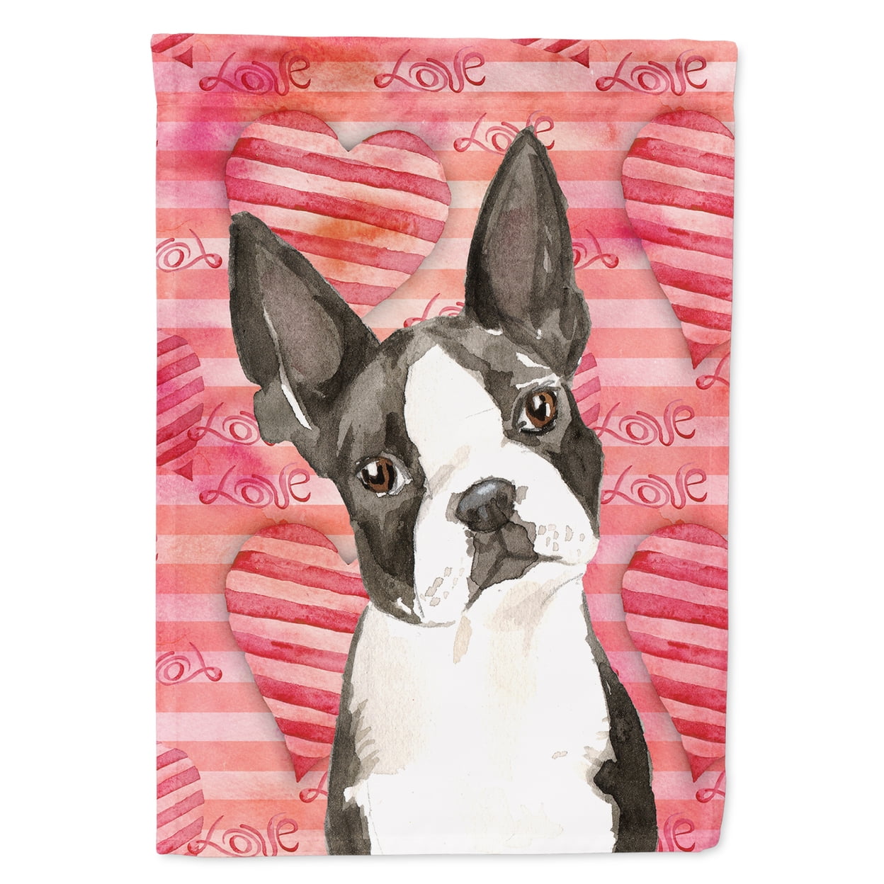 Love a Boston Terrier Flag Canvas House Size