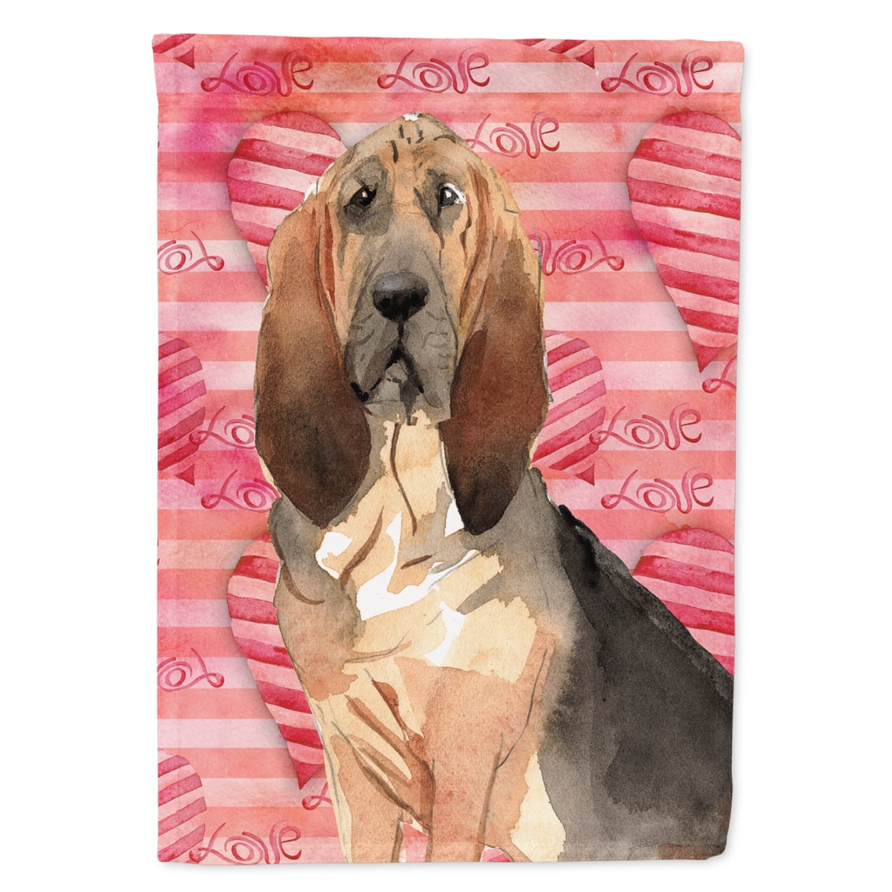 Love a Bloodhound Flag Canvas House Size