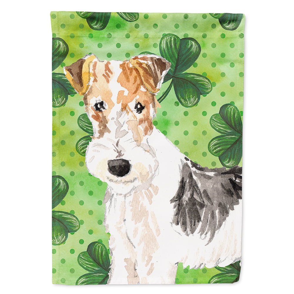 Shamrocks Fox Terrier Flag Canvas House Size