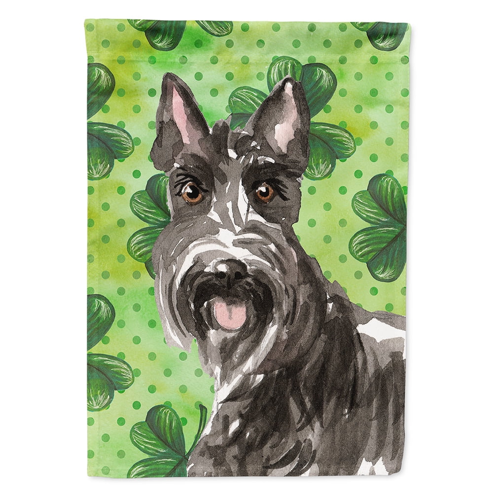 Shamrocks Scottish Terrier Flag Canvas House Size