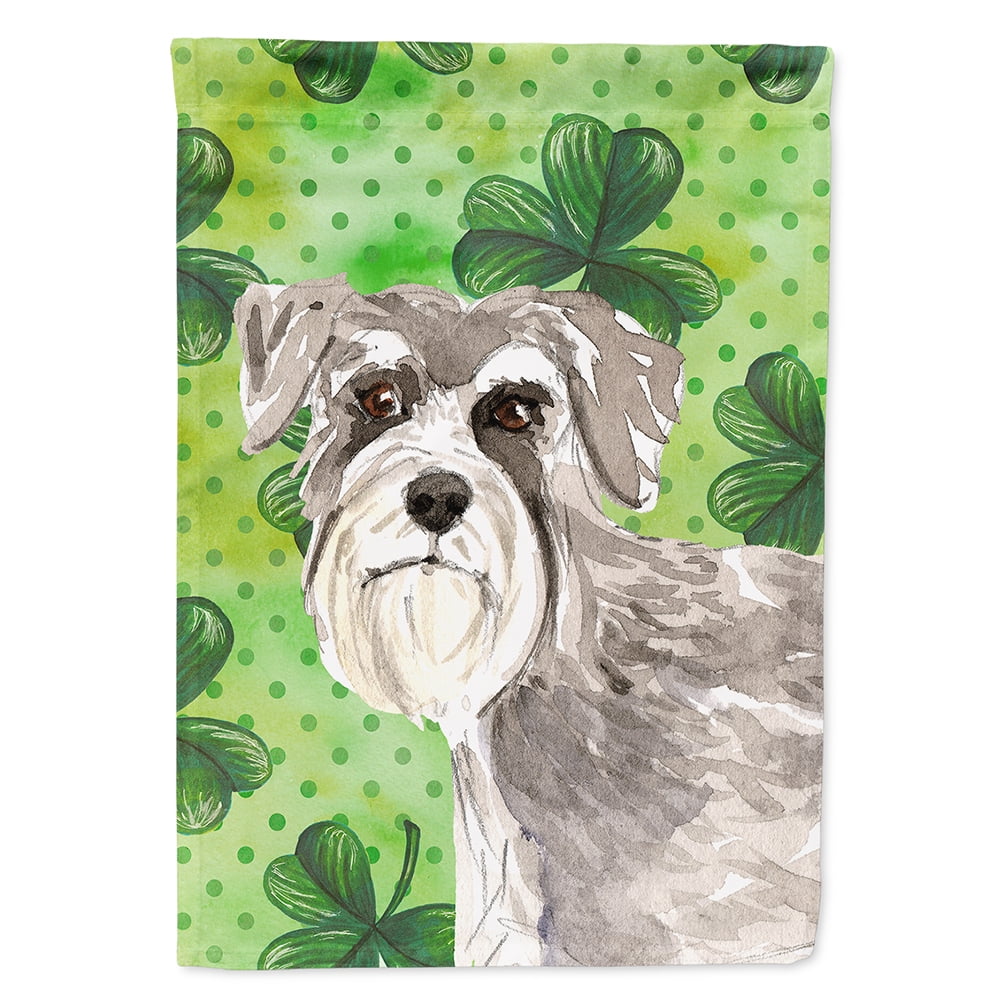 Shamrocks Schnauzer No.1 Flag Canvas House Size