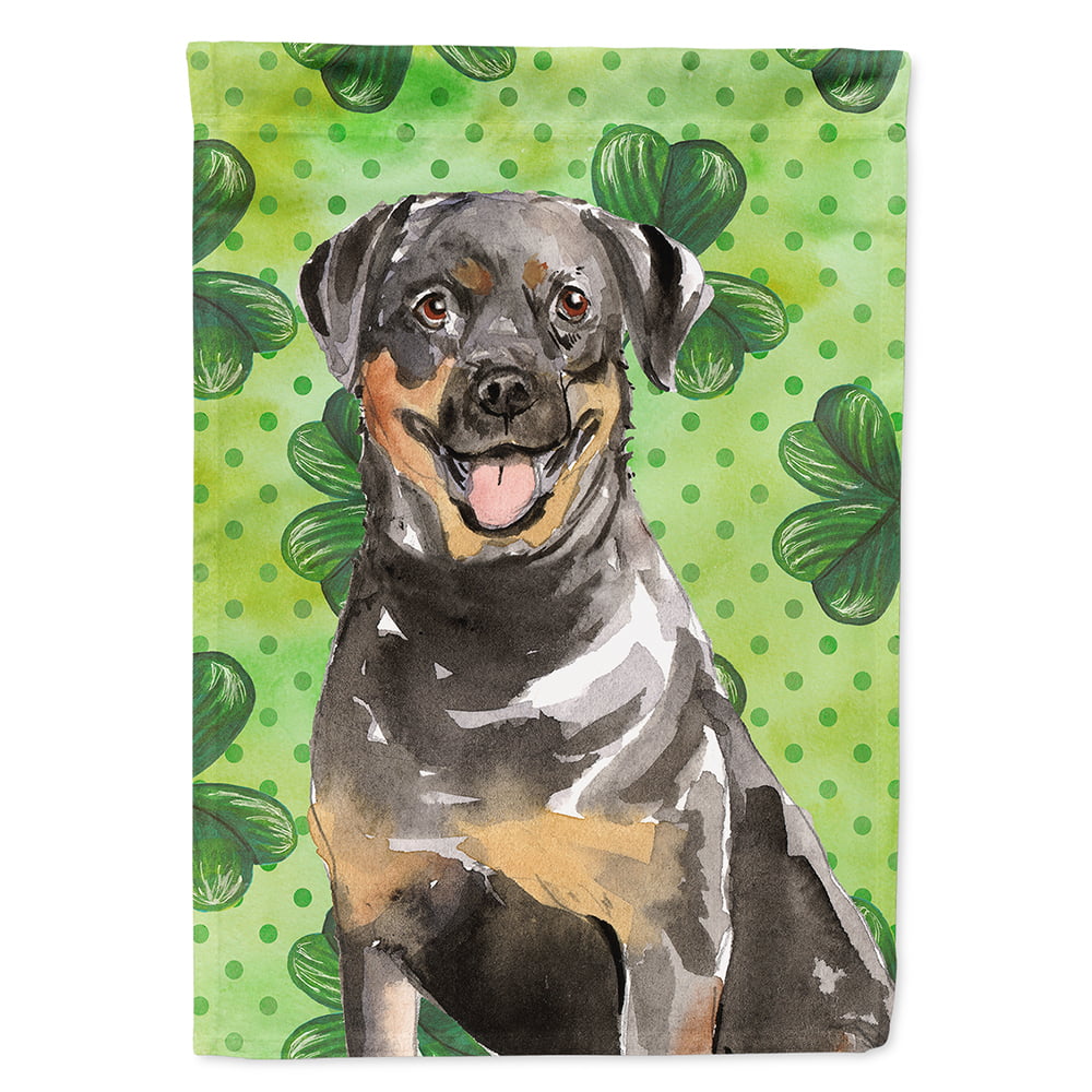 Shamrocks Rottweiler Flag Canvas House Size