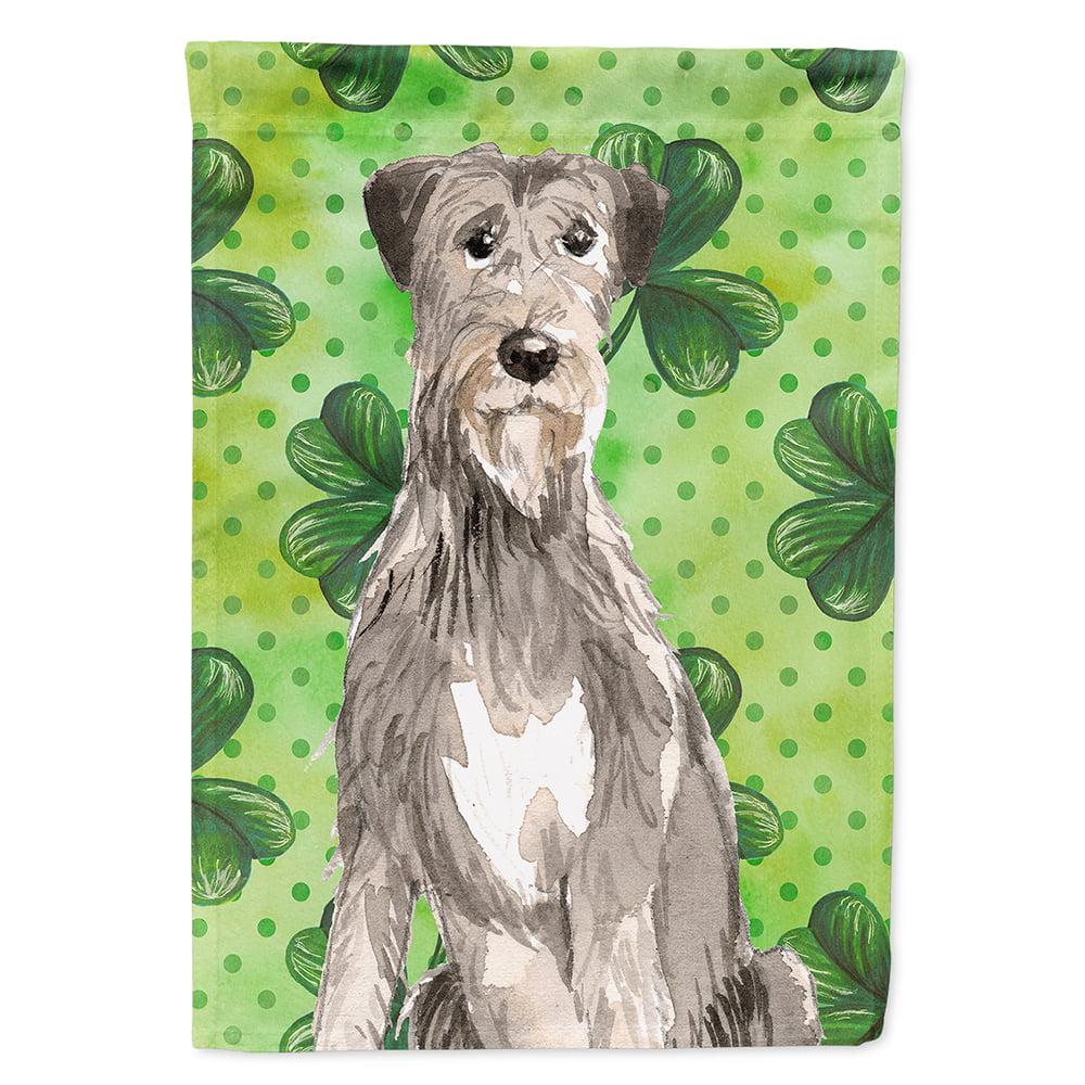 Shamrocks Irish Wolfhound Flag Canvas House Size