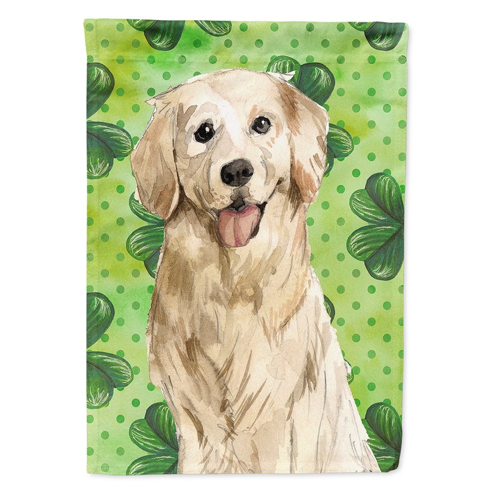 Shamrocks Golden Retriever Flag Canvas House Size