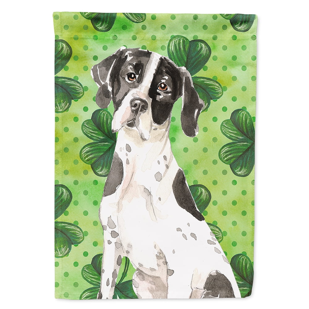 Shamrocks English Pointer Flag Canvas House Size