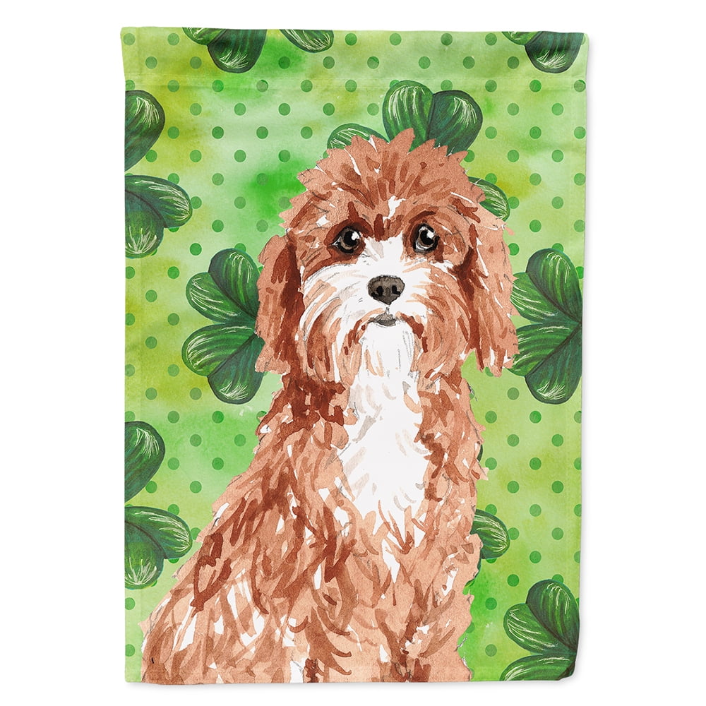 CK1807CHF Shamrocks Cavapoo Flag Canvas House Size