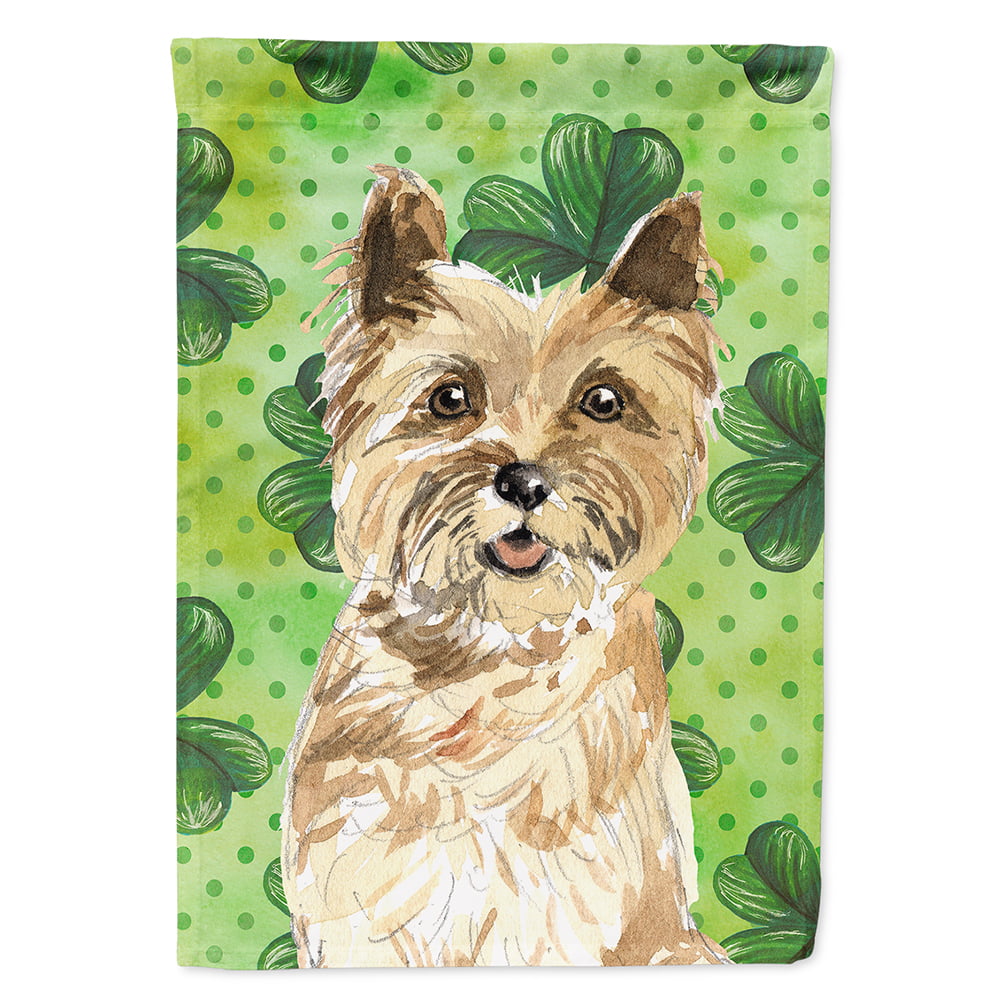 Shamrocks Cairn Terrier Flag Canvas House Size