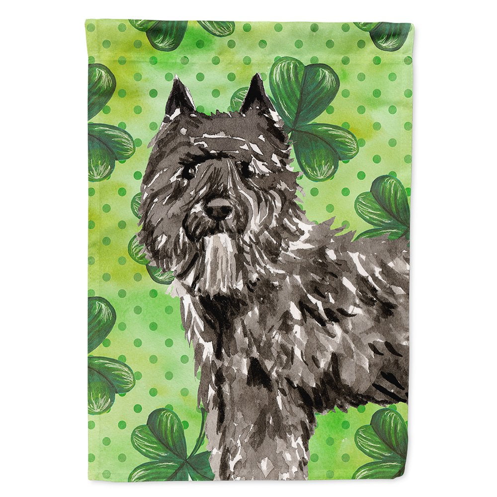 Shamrocks Bouvier Des Flandres Flag Canvas House Size