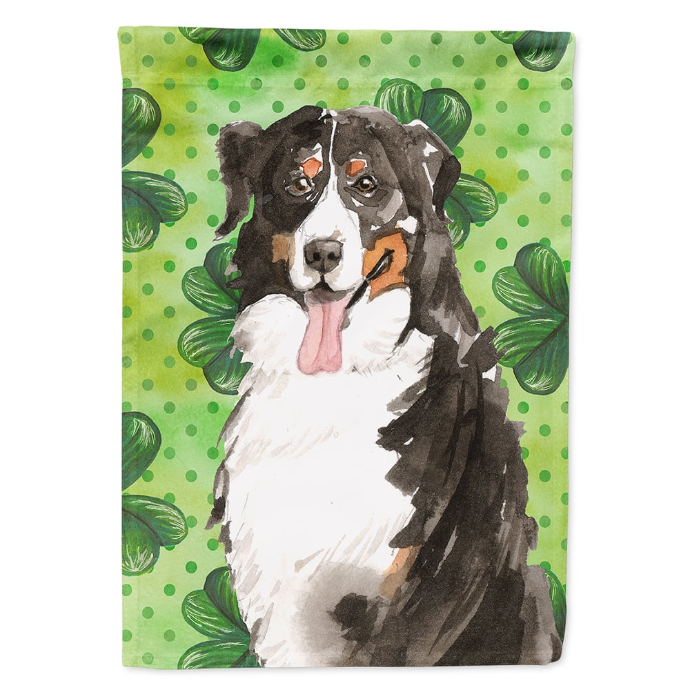 Shamrocks Bernese Mountain Dog Flag Canvas House Size